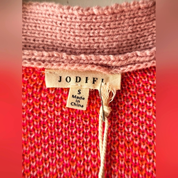 Jodifl Boutique Barbie Leopard Print Pink & Orange Sweater Cardigan W/ Pockets - Picture 10 of 10